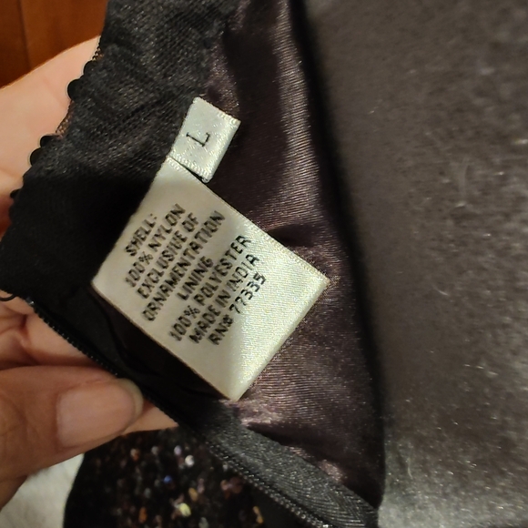 Scala Black Sequined Strapless Fit & Flare Dress - Picture 9 of 10